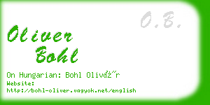 oliver bohl business card